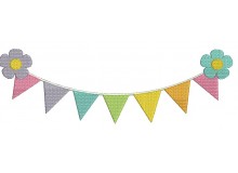 Stickdatei - Happy Spring Wimpel